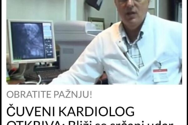 ČUVENI KARDIOLOG OTKRIVA: Bliži se srčani udar ako visina donjeg pritiska prelazi ovu vrijednost