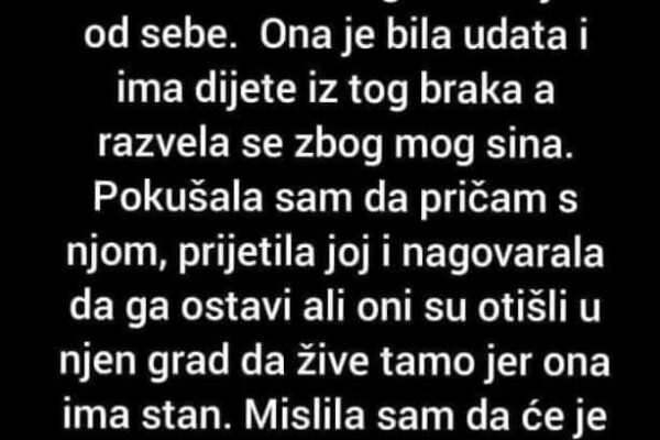 “Moj sin živi sa 13 godina starijom ženom”