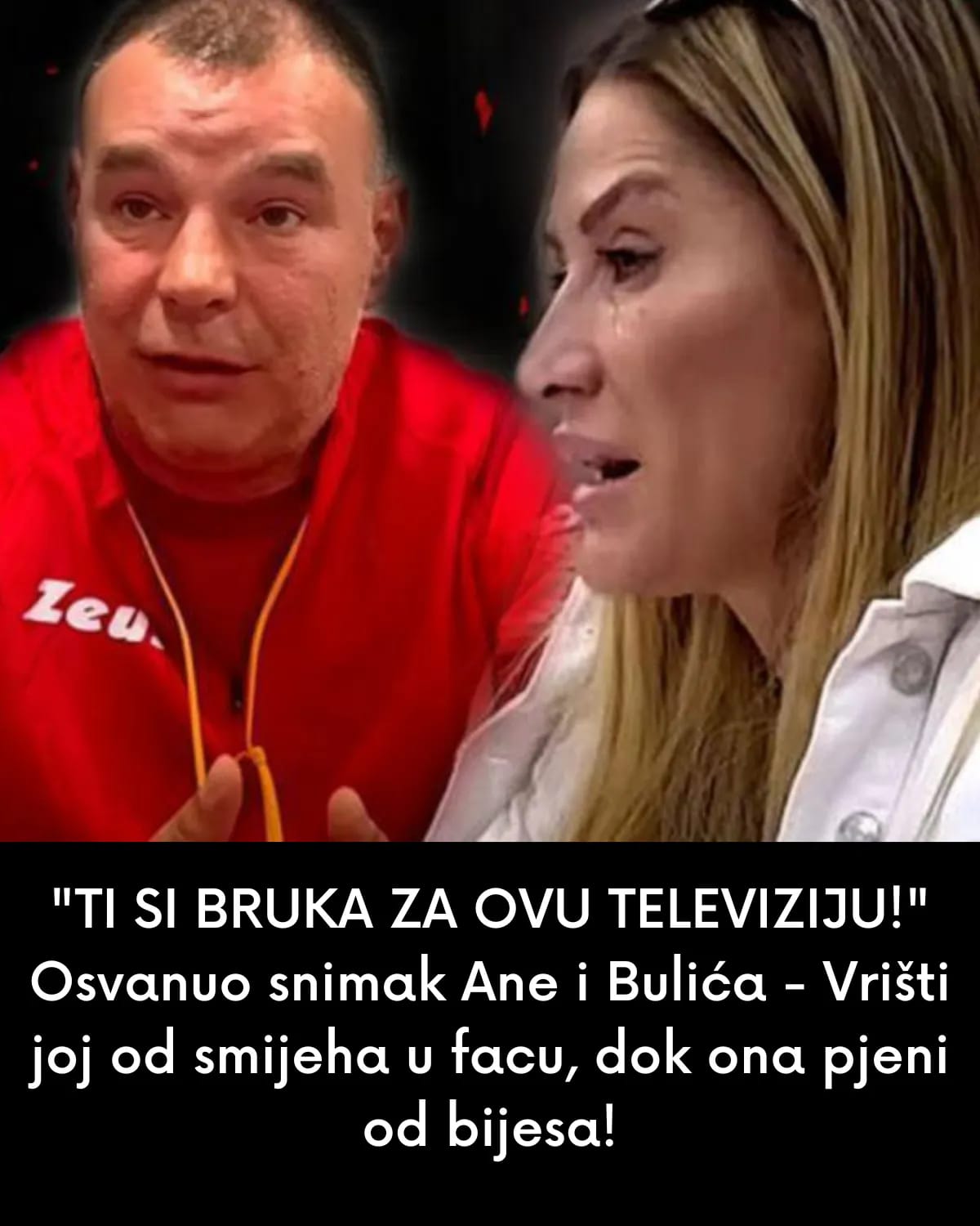 “TI SI BRUKA ZA OVU TELEVIZIJU!” Osvanuo snimak Ane i Bulića – Vrišti joj od smijeha u facu, dok ona pjeni od bijesa!