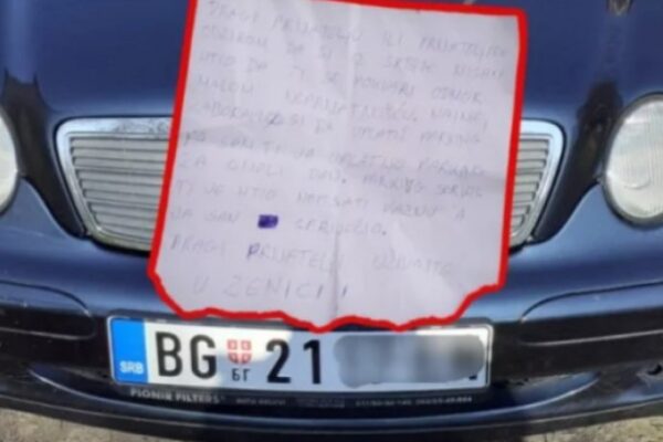 BEOGRAĐANI TURISTIČKI DOŠLI U ZENICU, KADA SU SE VRATILI IZ ŠETNJE ZATEKLO IH… Pogledajte kakva im je poruka ostavljena na parkingu!