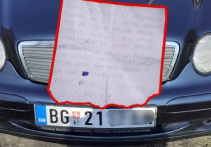 BEOGRAĐANI TURISTIČKI DOŠLI U ZENICU, KADA SU SE VRATILI IZ ŠETNJE ZATEKLO IH… Pogledajte kakva im je poruka ostavljena na parkingu!