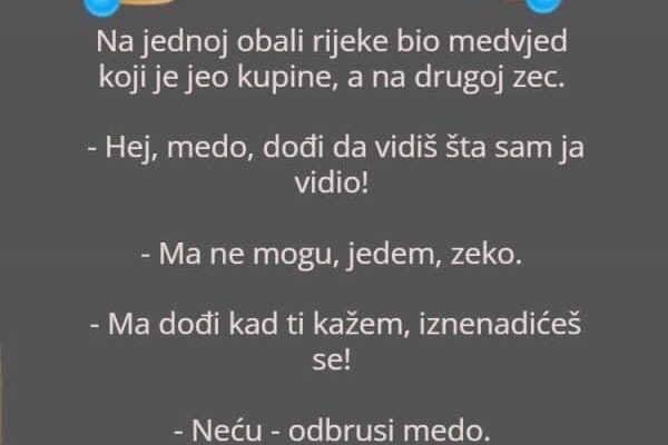 Vic dana: Medvjed i zec na rijeci