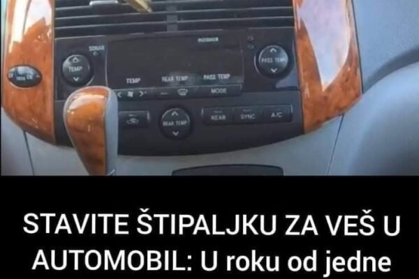 STAVITE ŠTIPALJKU ZA VEŠ U AUTOMOBIL: U roku od jedne minute VIDJET ĆETE ZAŠTO! Sve više vozača ovo radi