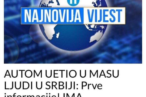 AUTOM UETIO U MASU LJUDI U SRBIJI: Prve informacije! IMA POVRIJEĐENIH, MEĐU NJIMA DIJETE