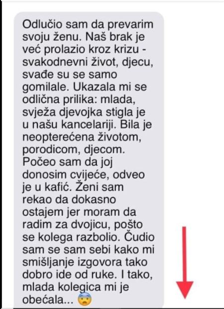 “Odlučio sam da prevarim svoju ženu”