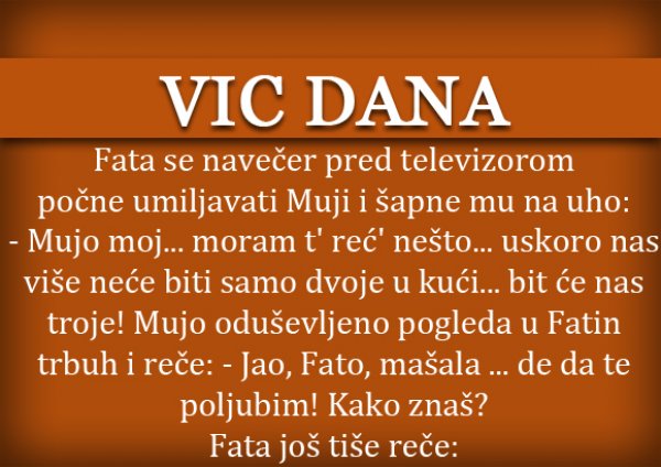 VIC DANA: Fata se navečer pred televizorom počne umiljavati Muji