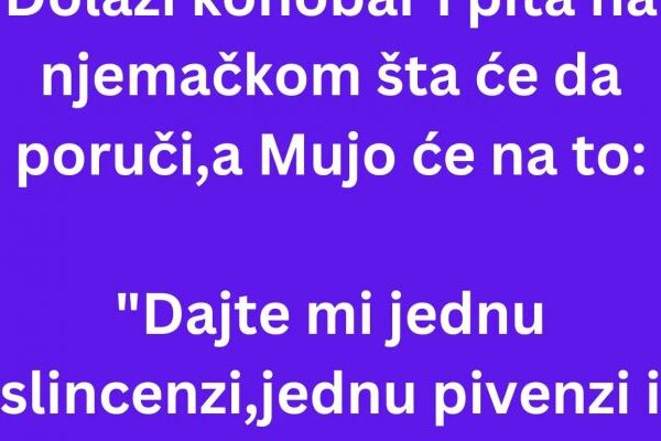 Otišao Mujo U Njemačku I Ušao U Jedan Restoran.