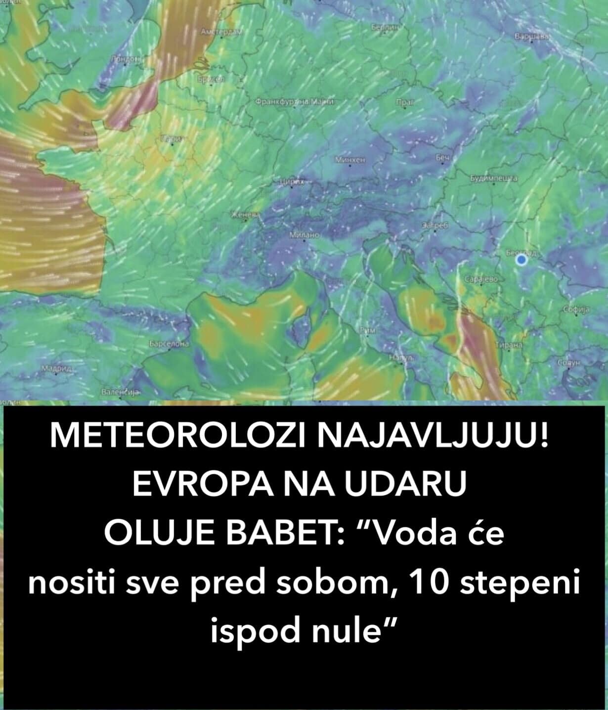 METEOROLOZI NAJAVLJUJU! EVROPA NA UDARU OLUJE BABET: “Voda će nositi sve pred sobom, 10 stepeni ispod nule”