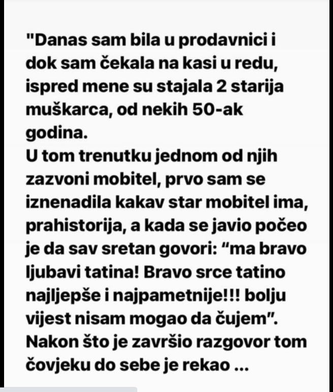 “Starijem muškarcu u prodavnici zazvonio telefon”