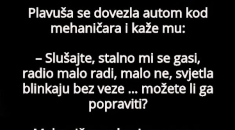 VIC: Plavuša kod automehaničara