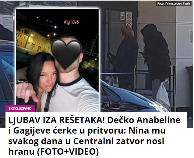 LJUBAV IZA REŠETAKA! Dečko Anabeline i Gagijeve ćerke u pritvoru: Nina mu svakog dana u Centralni zatvor nosi hranu (FOTO+VIDEO)