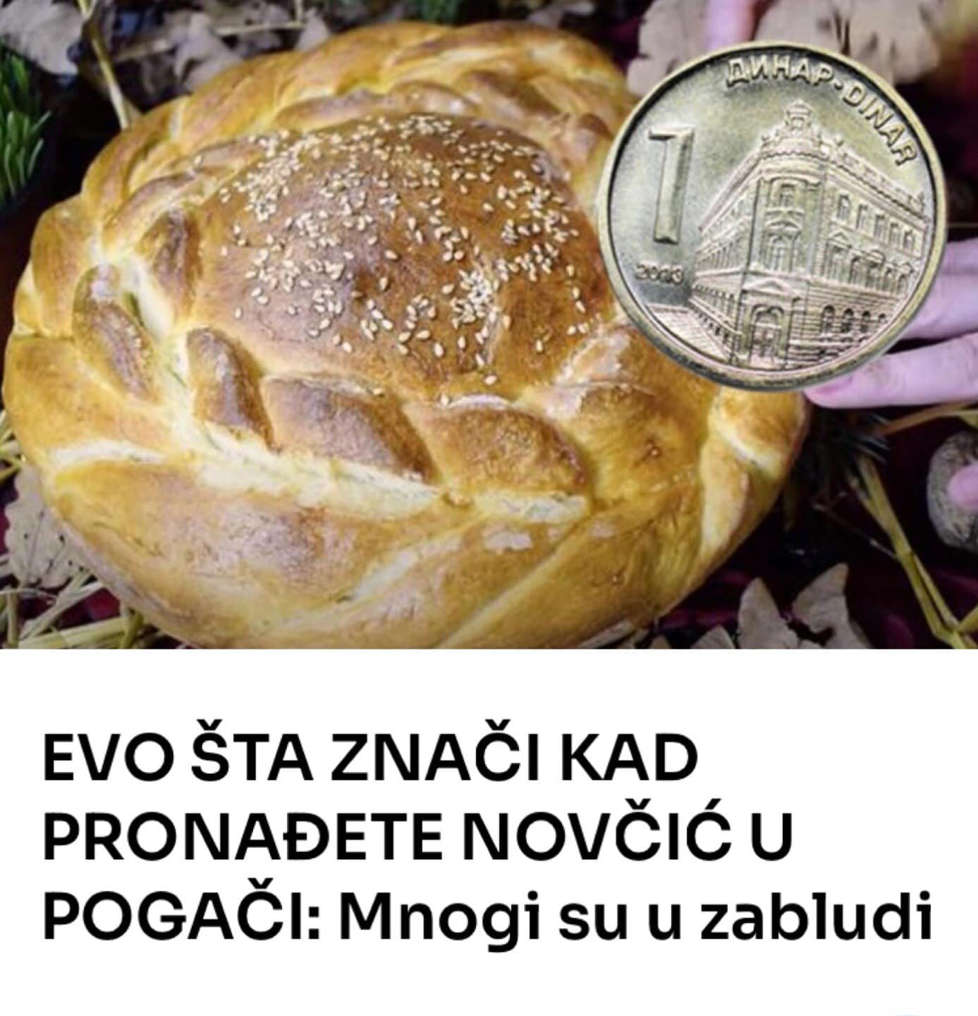 EVO ŠTA ZNAČI KAD PRONAĐETE NOVČIĆ U POGAČI: Mnogi su u zabludi