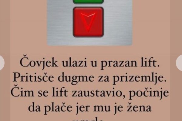 MOZGALICA: Čovjek ulazi u prazan lift