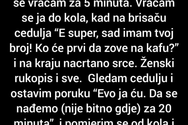 “Na parkingu sam zagradio auto”