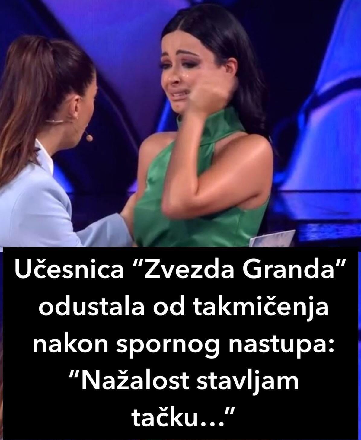 Učesnica “Zvezda Granda” odustala od takmičenja nakon spornog nastupa: “Nažalost stavljam tačku…”