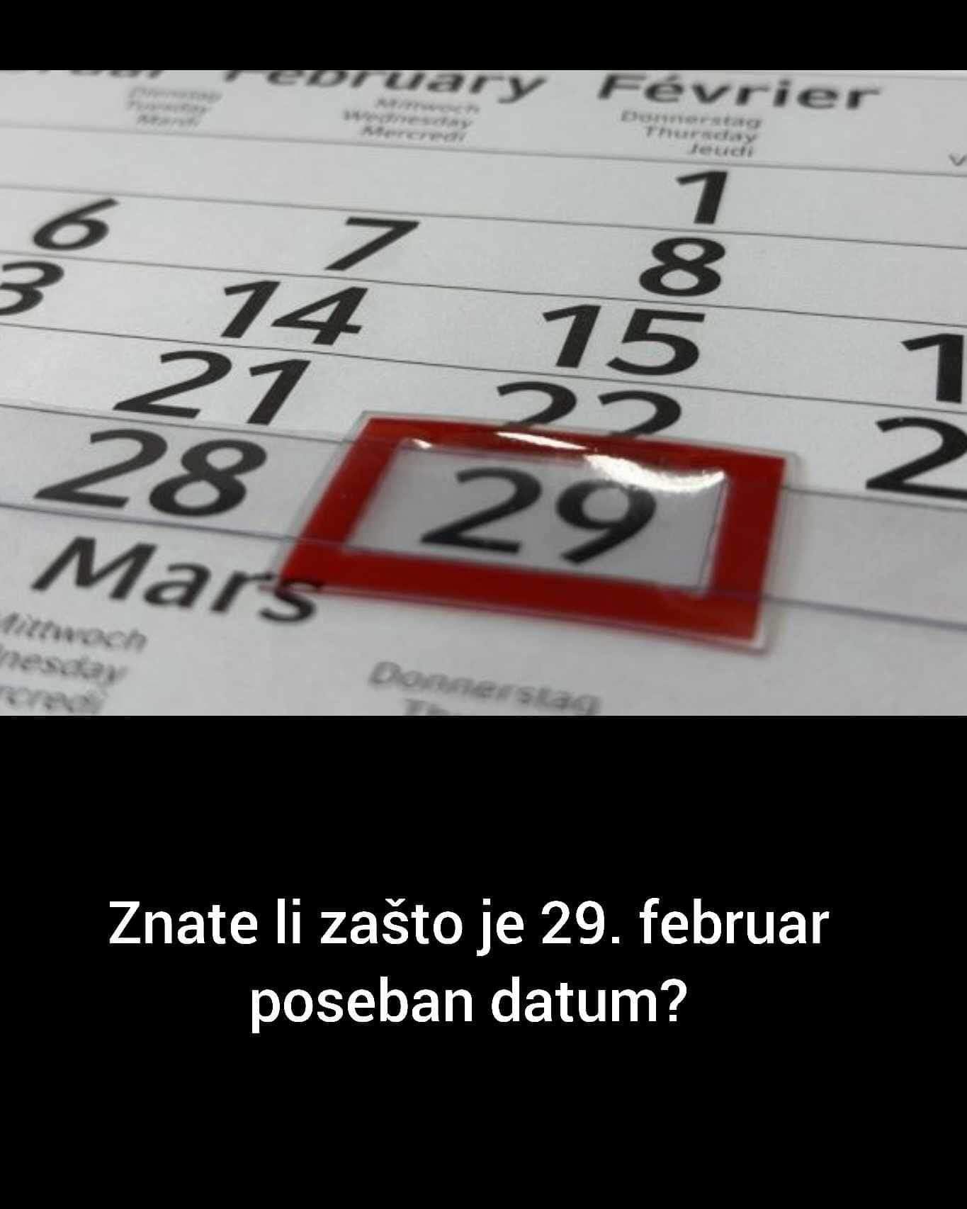 Znate li zašto je 29. februar poseban datum?