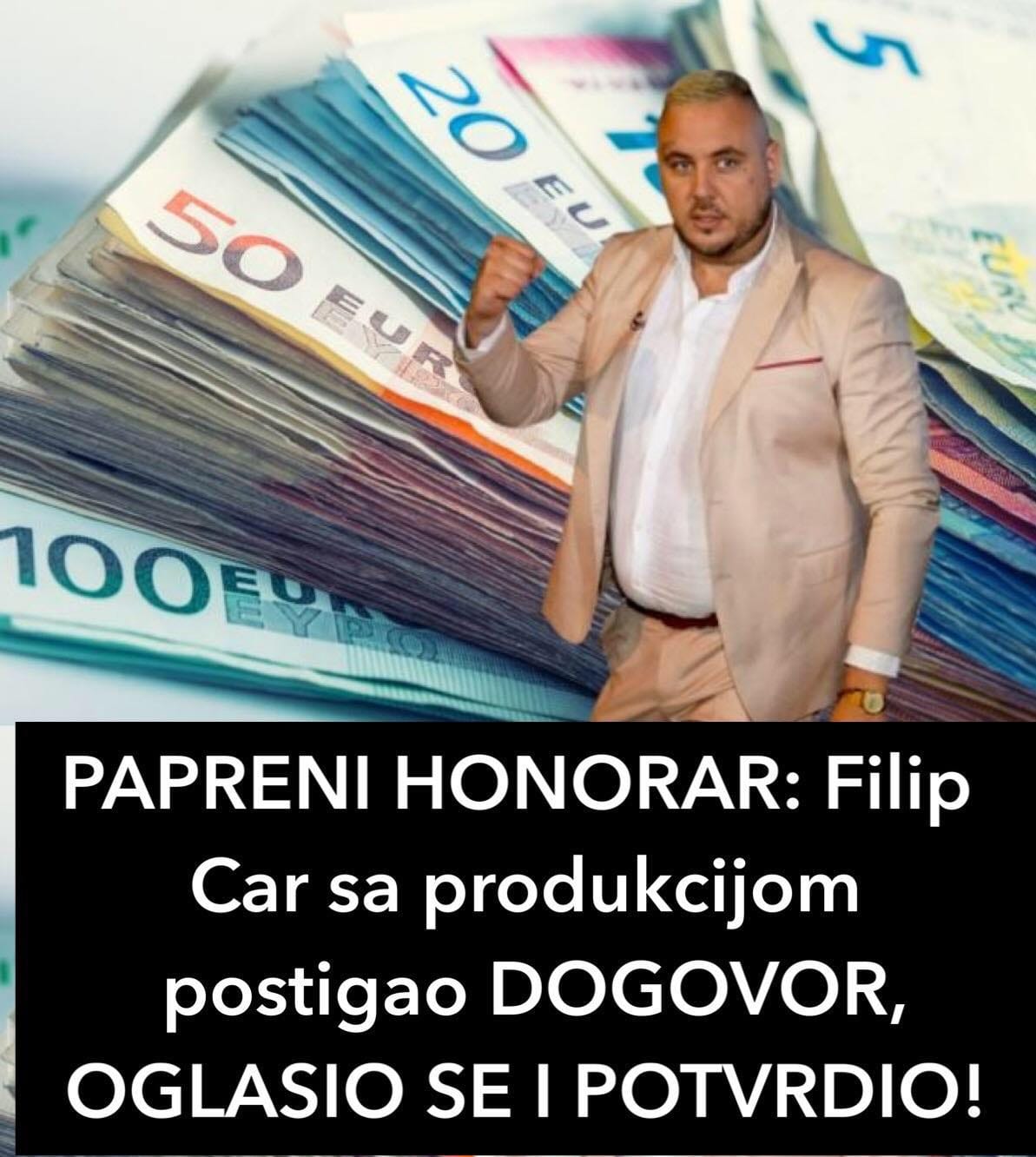 PAPRENI HONORAR: Filip Car sa produkcijom postigao DOGOVOR za ozbiljnu sumu – Ovo je rekao o učešću u rijalitiju